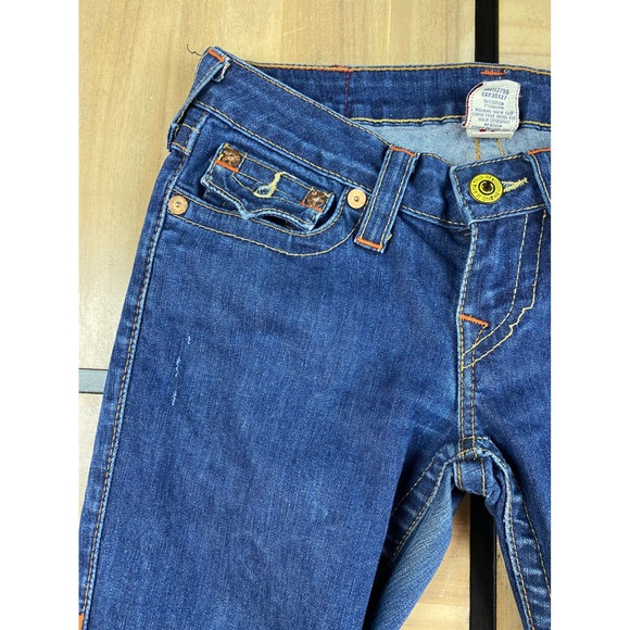 True Religion Womens Joey Super T Jeans Dark Wash Bootcut Size 26 Made in USA - Picture 2 of 6